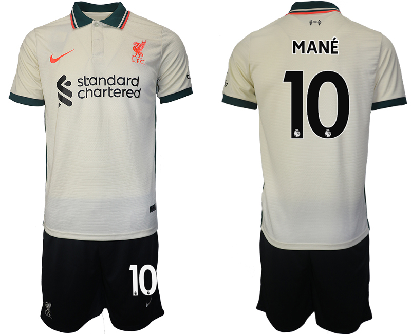 Men 2021-2022 Club Liverpool away cream #10 Soccer Jersey